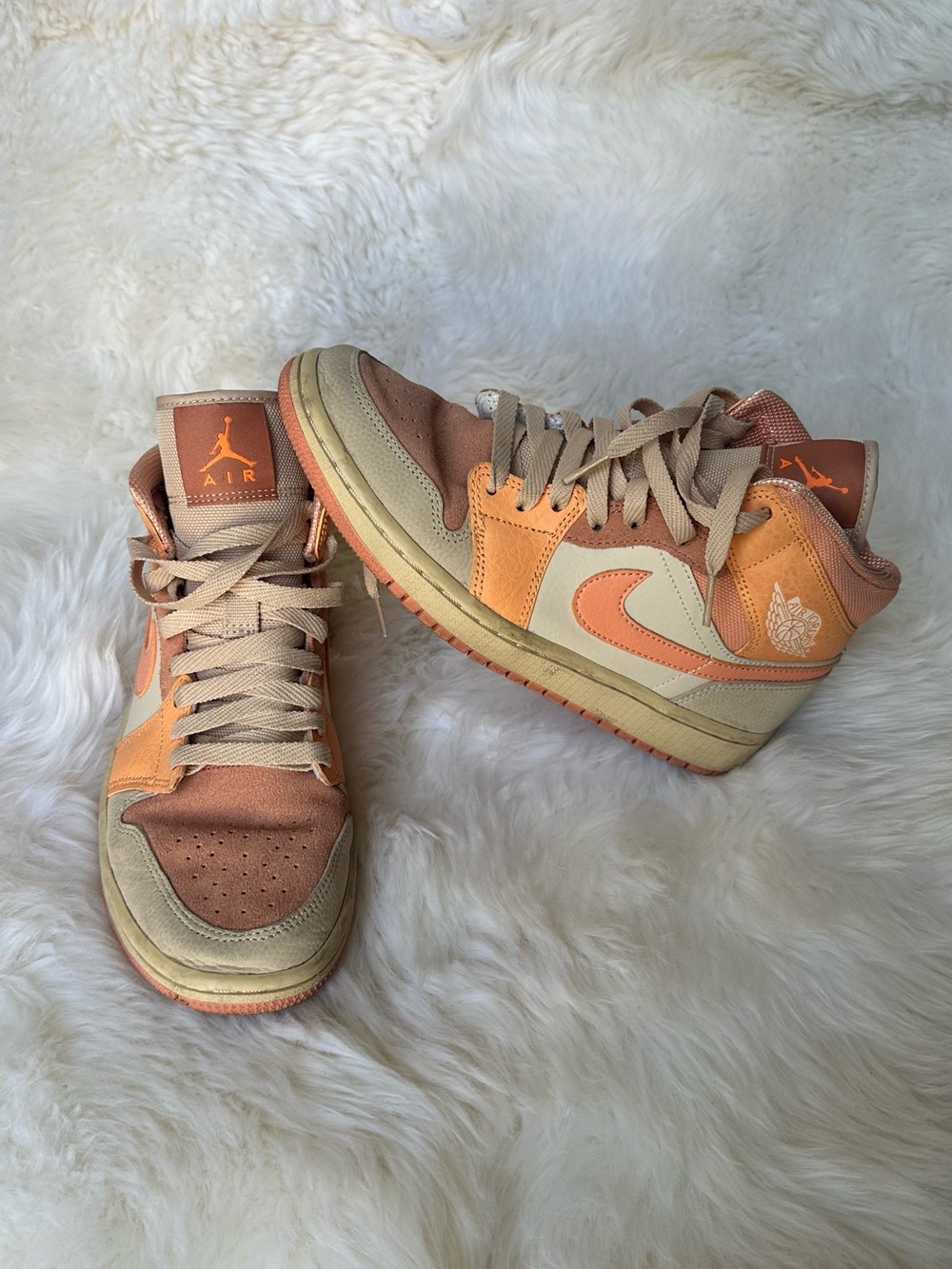 Women’s Apricot Nike Air Jordan’s- Size 8